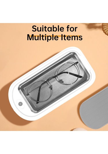 Yaleker Gs350 Ultrasonik Gözlük Temizleyici 48khz Titreşim 640ml 304 Çelik 2 Zaman Ayarı 5/10dk Tek Tuşlu Kontrol Gri Euro Standartı