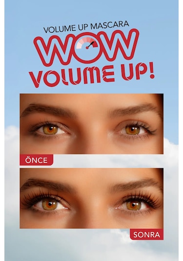 Volume Up Mascara Yoğun Hacim Ve Lifting Etkili Kat Kat Uygulanabilir Maskara 8682536100724 000 Black