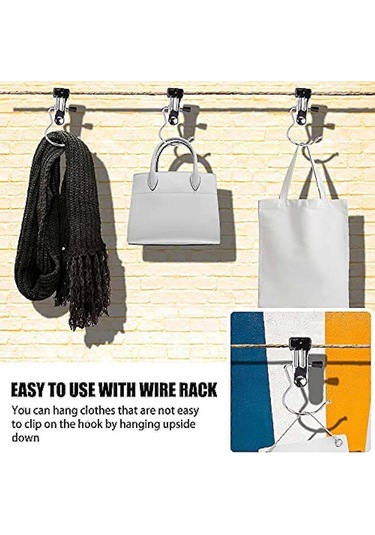 Ganzhoushop Çamaşır Askısı Askıları Klipsli Bot Askısı Ağır Hizmet Tipi Giysi Mandalları Sutyen Çorap Havlu İç Çamaşırı İçin Taşınabilir Metal Kurutma Klipsi 12 Adet Çok Renkli