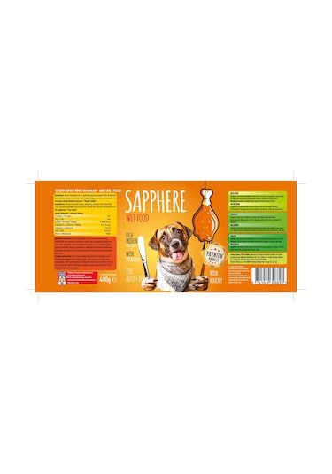 Sapphere Kümes Hayvanlı Yetişkin Köpek Maması Konserve 12 x 400 G