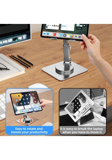 Telefonlar, Tabletler Mt136 Alüminyum Alaşımlı Stand Ayarlanabilir Masaüstü Tutucu Gümüş