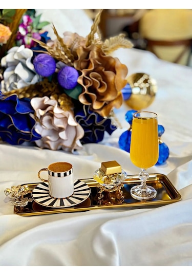 Çeyizci Çarşı 2 Kişilik Gold Lüx Pırlanta Lokumluk & Yüzük Standı & Sunumluk Gold