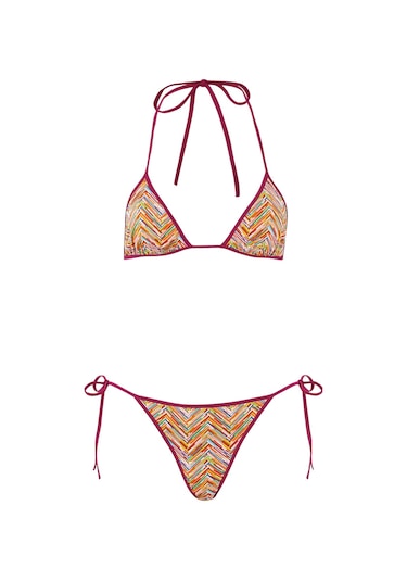 Missoni Çizgili Üçgen Bikini Seti Çok Renkli