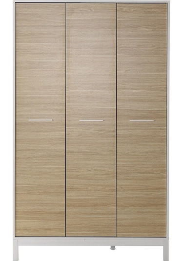 London 3 Kapaklı Gardırop-meşe-beyaz 120x202x52 Cm Gxyxd