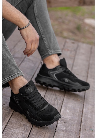 D122 Günlük Ortopedik Garantili Erkek Sneaker Spor Ayakkabı Siyah