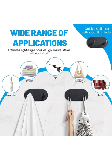 Anahtarlıklar İçin Duvara Monte Yapışkanlı Kancalar Çok Renkli