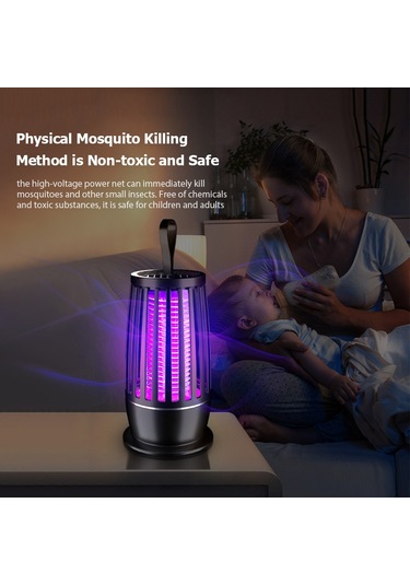 Youmex Usb Portatif Elektrikli Led Akıllı Mus İpi Tutucu Sinek Öldürücü - Siyah