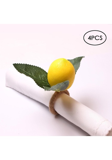 Homyl 4x Peçete Toka Malzemeleri Parti Düğün Ev Için Sarı Sarı