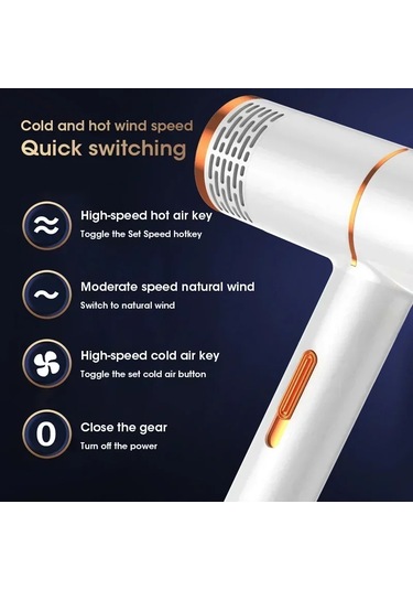 2024 Yeni Profesyonel Saç Kurutma Makinesi Yüksek Güç Kızılötesi Anyon Çekiç Güçlü Soğuk Black