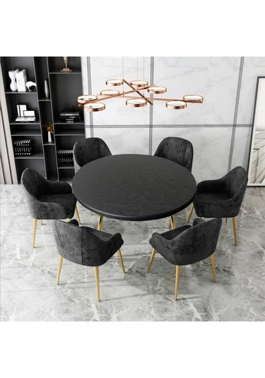 Besthome1 Yüksek Kaliteli Suntek Yuvarlak Masa Örtüsü, 27.5-33.5 Inç, Siyah, Mekan Tasarımında İyileştirici Çok Renkli