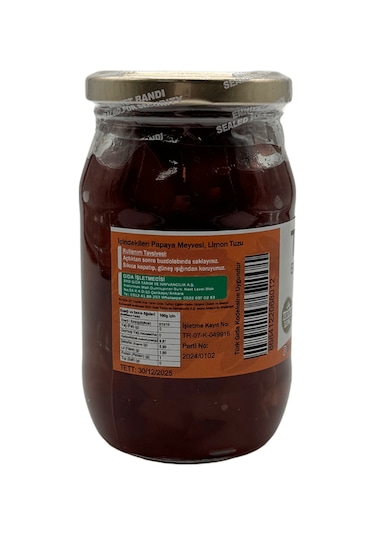 Tokasya Papaya Reçeli Kavanoz 4 x 420 G
