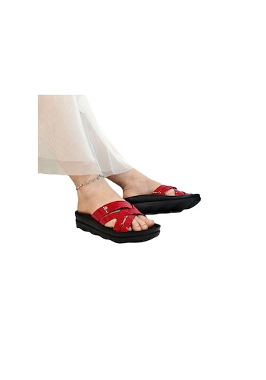 Pierre Cardin 7485 Kırmızı Rugan Bayan Terlik Kırmızı