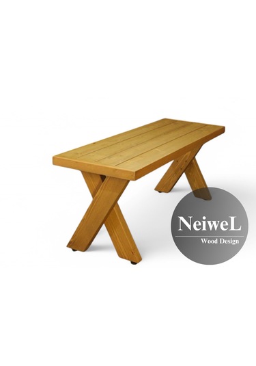 Neiwel Garden Lio Doğal Ahşap Bank Ahşap