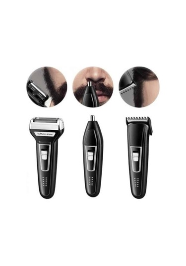 Tıraş Makinesi 3 Başlıklı T Başlıklı Hassas Ciltlere Özel Saç Sakal Vücut Kulak Ve Burun