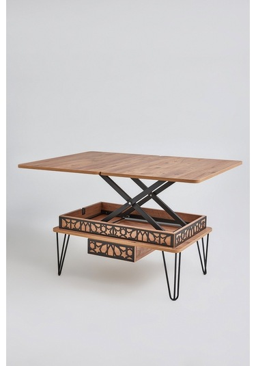 Melek 1 Model Çekemceli Akıllı Sehpa Metal Ayaklı Lüx Model Sehpa