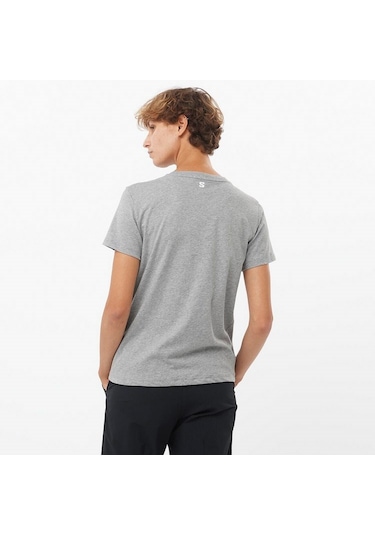 Salomon Logo Ss Tee W Heather Grey T-shırt Lc2217500 001