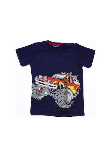 Crassi Erkek Çocuk T-shirt Arabalı Lacivert