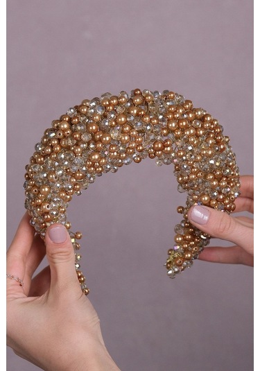 FdayAksesuar En Güzel Gelinlere Özel Leal Bombeli Boncuklu Gelin Saç Aksesuarı FRDY31685