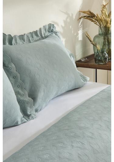 Karaca Home Arya Çift Kişilik Yatak Örtüsü Seti Mavi Mavi