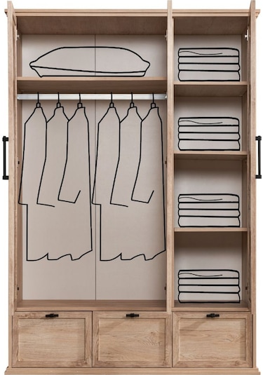 Polo Genç Odası - 3 Kapaklı Dolap, Karyola, Komodin Ceviz