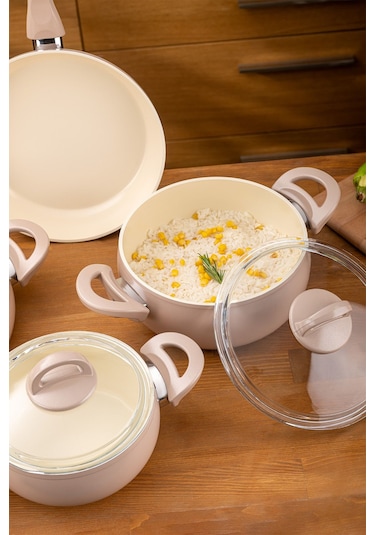 Emsan Crystal Rose 7 Parça Güveç Seti Rose