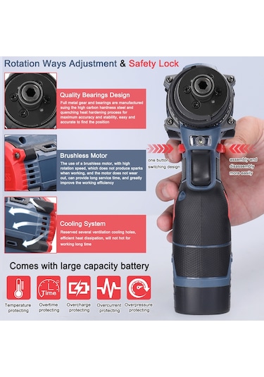 Hallow 45NM Torklu 16.8V Çok Fonksiyonlu Elektrikli Tornavida