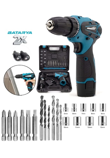 Branzeg BRZ-12 12V Setli Akülü Vidalama Şarjlı Matkap
