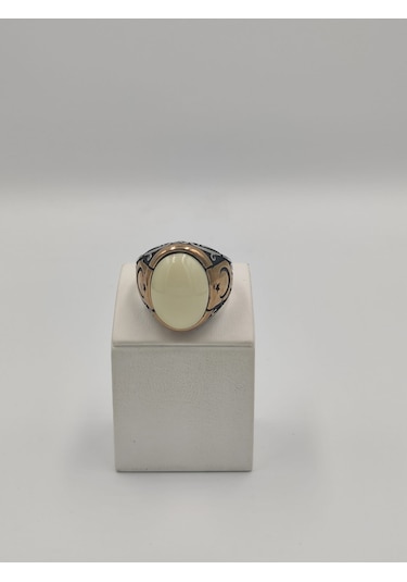 Bilardo Topu Yan Kolları Ayyıldız Motifli 925 Ayar Gümüş Erkek 2