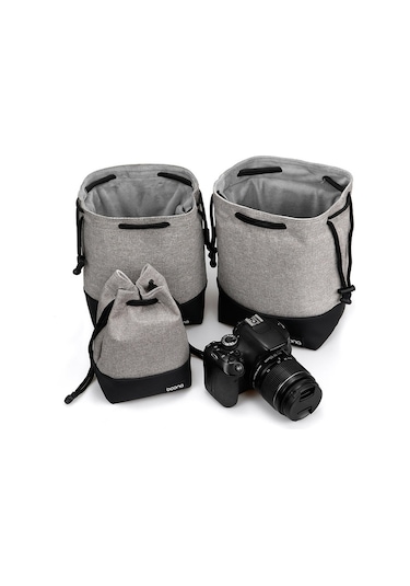 Baona Su Geçirmez Mikro Slr Kamera Çantası Koruyucu Kapak İpli Kılıf Çantası, Renk: Büyük Gri Diğer