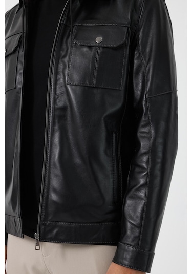 Renato Siyah Deri Ceket 001