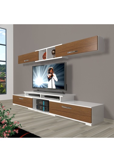 Decoraktiv Flex 5130 Slm Tv Ünitesi Tv Sehpası Beyaz - Ceviz