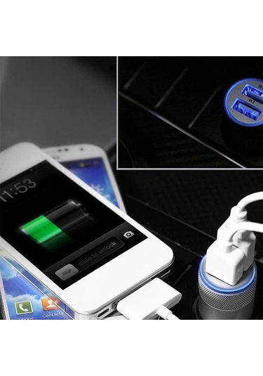 Tüm Araçlara Uyumlu Çift Usb Girişli Çakmaklık Şarj Cihazı