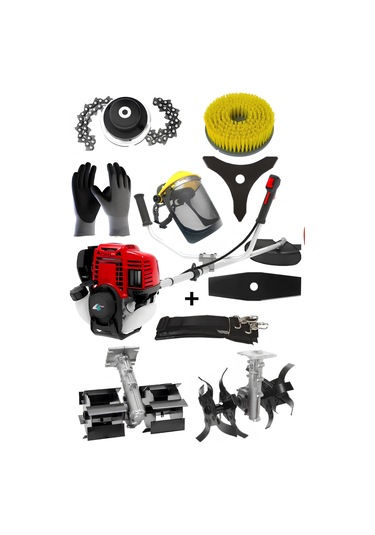 Ablacks C-52 4 Zamanlı Profesyonel Yan Tırpan + Çift Çapa Aparatı + 6 Lı Bahçivan Seti