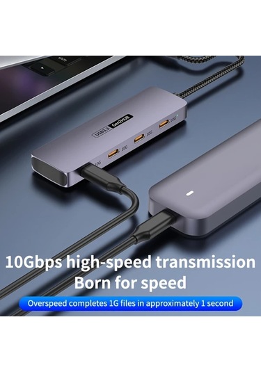 Xuweiwei 4 In 1 4c Hub Usb3 2 10gbps Yuksek Hizli Veri Transferi 4 Type C Portlu Mobil Telefon Tablet Uyumlu Windows İos Sistemleri Destekler