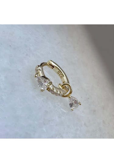 Masaliko Sallantılı Gümüş Küpe Ms3189, 925 Ayar Gümüş Altın