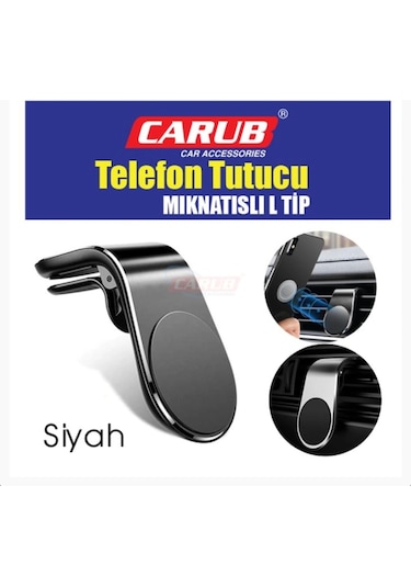 Telefon Tutucu L Tipi Havalandırma Siyah