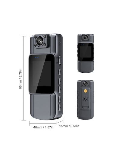 Hallow D12552-1 Ses Video Kayıt 4k Uhd Mini Vücut Kamerası Ch