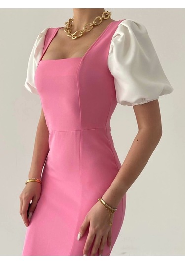 Alice Balon Kol Elbise Pembe