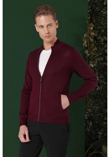 Tr 860 Slim Fit Bordo Klasik Triko Bordo