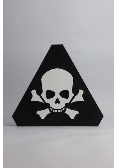 Ölüm Tehlikesi Dekoratif - 3 Boyutlu Tabela 17cm