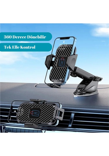 Hobimtek Hb-01 Otomatik Klipsli Araba Telefon Tutucu Siyah