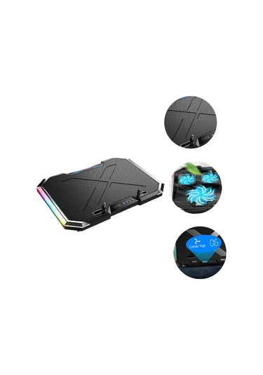 Rgb Led Defter Soğutucu 7 Vites Ayarı Sessiz Oyun Dizüstü Bilgisayar Soğutma Pedi