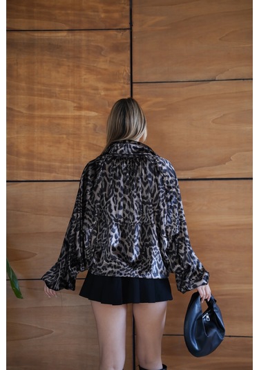 Cemo Leopar Desenli Kısa Kürk Ceket LEOPAR