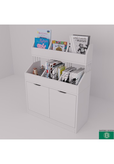 Kitaplık & Çok Amaçlı Oyuncak Dolabı Depolama Alanlı