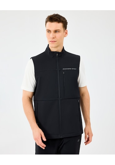 Skechers M Fitted Turtle Neck Softshell Vest Erkek Siyah Yelek S2520220-3817