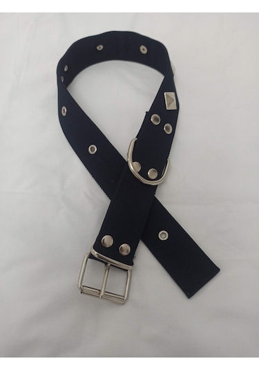 Kozaklı Süslü Köpek Tasması Siyah 70 x 4 CM Siyah