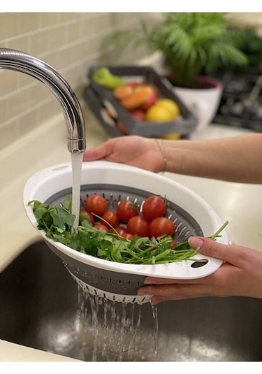 Katlanır Yuvarlak Akordiyon Süzgeç