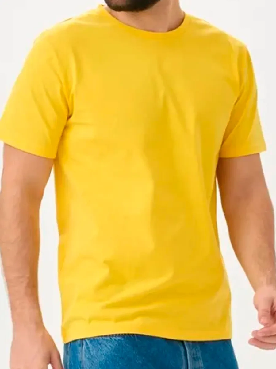 Uzcotton Düz Sarı Tişört 13212353 Gri