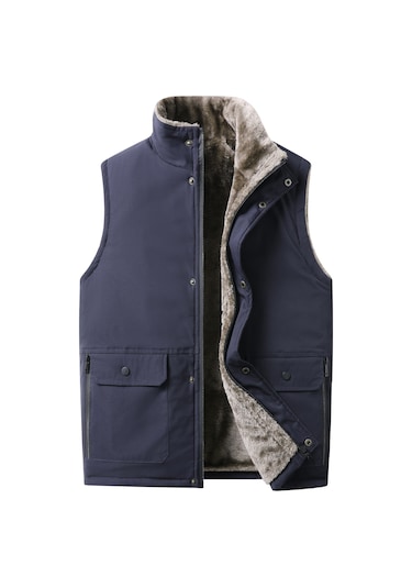 Erkek Yeleği, Erkek Sonbahar Ve Kış Pamuklu Yeleği, Omuz Yeleği Mavi