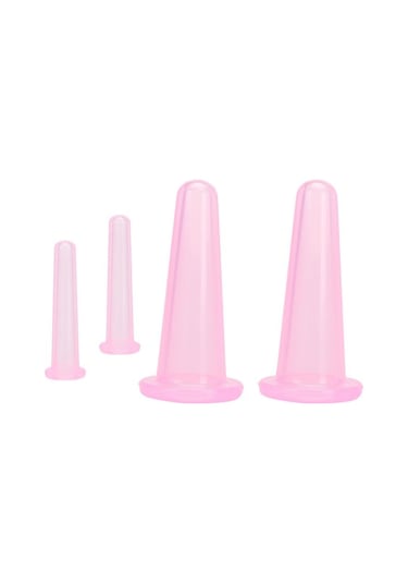 4 Adet Masaj Vakum Kavanoz Kutular Çukurluğu Silikon Kutular Yüz Masajı İçin Anti Selülit Kırışıklık Karşıtı Cihaz Masajı Çukurluğu Seti